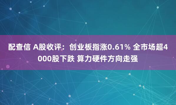 配查信 A股收评：创业板指涨0.61% 全市场超4000股下跌 算力硬件方向走强
